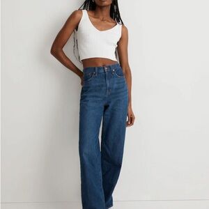 Madewell Dark Blue Baggy Straight Jeans